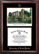 North Florida Ospreys Gold Embossed Diploma Frame with Campus Images Lithograph