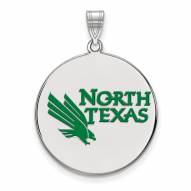 North Texas Mean Green Sterling Silver Extra Large Enameled Disc Pendant