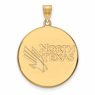 North Texas Mean Green Sterling Silver Gold Plated Extra Large Disc Pendant