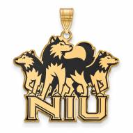 Northern Illinois Huskies Sterling Silver Gold Plated Extra Large Enameled Pendant