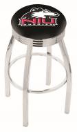 Northern Illinois Huskies Chrome Swivel Barstool with Ribbed Accent Ring