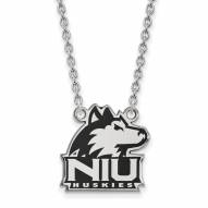 Northern Illinois Huskies Sterling Silver Large Enameled Pendant Necklace