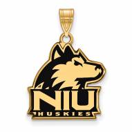 Northern Illinois Huskies Sterling Silver Gold Plated Large Pendant