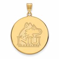 Northern Illinois Huskies Sterling Silver Gold Plated Extra Large Disc Pendant