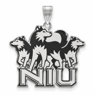 Northern Illinois Huskies Sterling Silver Extra Large Enameled Pendant