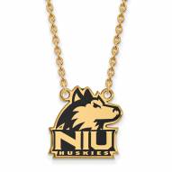Northern Illinois Huskies Sterling Silver Gold Plated Large Pendant Necklace