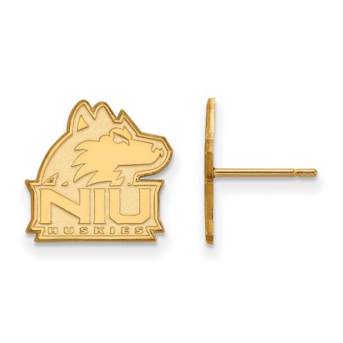 Northern Illinois Huskies Sterling Silver Gold Plated Small Post Earrings