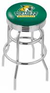 Northern Michigan Wildcats Double Ring Swivel Barstool with Ribbed Accent Ring