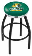 Northern Michigan Wildcats Black Swivel Barstool with Chrome Accent Ring