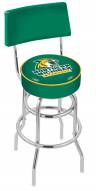 Northern Michigan Wildcats Chrome Double Ring Swivel Barstool with Back