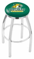 Northern Michigan Wildcats Chrome Swivel Bar Stool with Accent Ring