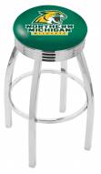 Northern Michigan Wildcats Chrome Swivel Barstool with Ribbed Accent Ring