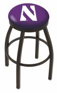 Northwestern Wildcats Black Swivel Bar Stool with Accent Ring