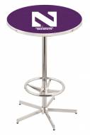 Northwestern Wildcats Chrome Bar Table with Foot Ring