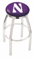 Northwestern Wildcats Chrome Swivel Bar Stool with Accent Ring