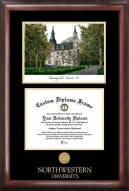 Northwestern Wildcats Gold Embossed Diploma Frame with Campus Images Lithograph