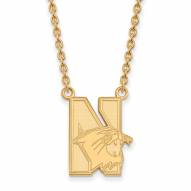 Northwestern Wildcats Sterling Silver Gold Plated Large Pendant Necklace