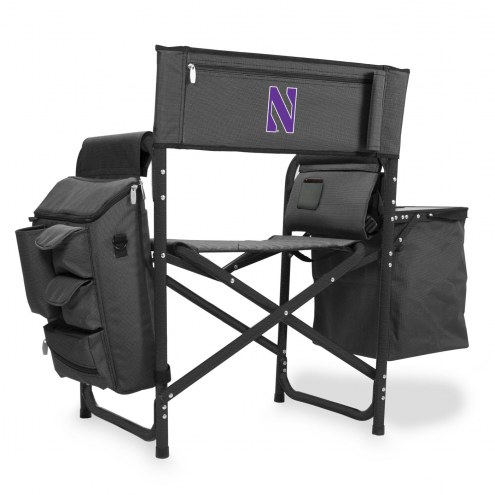 Northwestern Wildcats Gray/Black Fusion Folding Chair