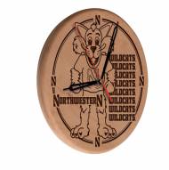 Northwestern Wildcats Laser Engraved Wood Clock