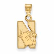 Northwestern Wildcats NCAA Sterling Silver Gold Plated Small Pendant