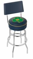 Notre Dame Fighting Irish Chrome Double Ring Swivel Barstool with Back