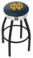 Notre Dame Fighting Irish "ND" Black Swivel Barstool with Ribbed Ring