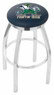 Notre Dame Fighting Irish Chrome Swivel Bar Stool with Accent Ring