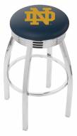Notre Dame Fighting Irish "ND" Chrome Swivel Barstool with Ribbed Ring