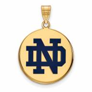 Notre Dame Fighting Irish Sterling Silver Gold Plated Large Pendant