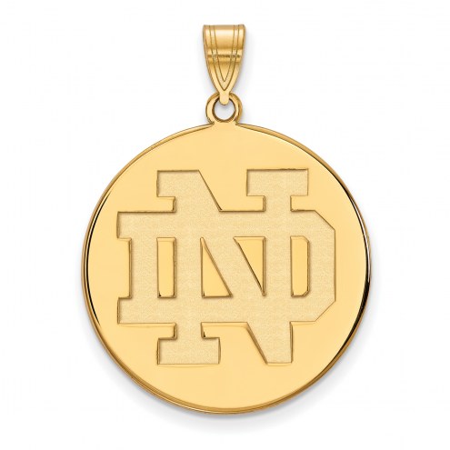 Notre Dame Fighting Irish Sterling Silver Gold Plated Extra Large Pendant