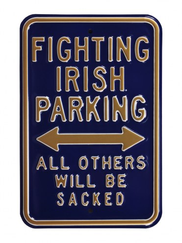 Notre Dame Fighting Irish NCAA Embossed Parking Sign