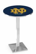 Notre Dame Fighting Irish "ND" Chrome Bar Table with Square Base