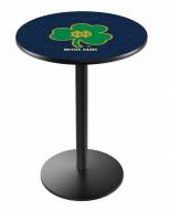 Notre Dame Fighting Irish Shamrock Black Bar Table with Round Base