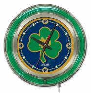 Notre Dame Fighting Irish Shamrock Neon Clock