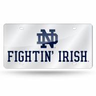 Notre Dame Fighting Irish Silver Laser License Plate