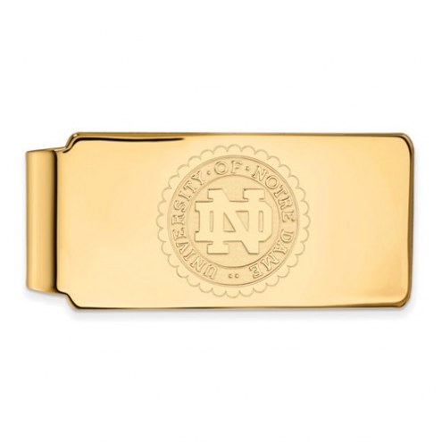 Notre Dame Fighting Irish Sterling Silver Gold Plated Crest Money Clip