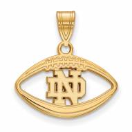 Notre Dame Fighting Irish Sterling Silver Gold Plated Football Pendant
