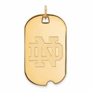 Notre Dame Fighting Irish Sterling Silver Gold Plated Large Dog Tag