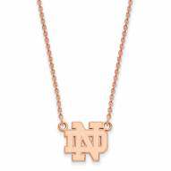 Notre Dame Fighting Irish Sterling Silver Rose Gold Plated Small Pendant Necklace