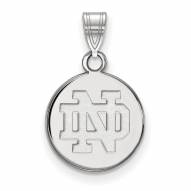 Notre Dame Fighting Irish Sterling Silver Small Disc Pendant