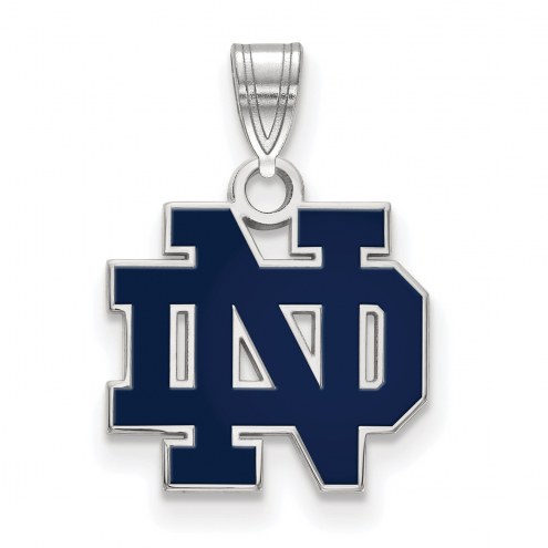 Notre Dame Fighting Irish Sterling Silver Small Enameled Pendant