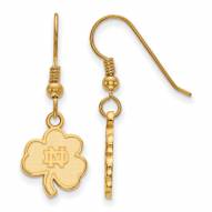 Notre Dame Fighting Irish Sterling Silver Gold Plated Small Dangle Earrings