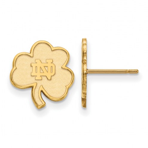 Notre Dame Fighting Irish Sterling Silver Gold Plated Extra Small Post Earrings