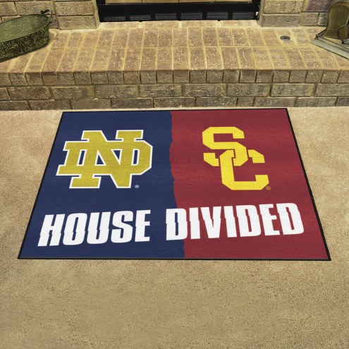 Notre Dame/USC Trojans House Divided Mat