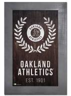 Oakland Athletics 11" x 19" Laurel Wreath Framed Sign