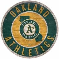 Oakland Athletics 12" Circle with State Sign