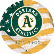 Oakland Athletics 12" Team Color Flag Circle Sign