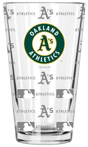Oakland Athletics 16 oz. Sandblasted Pint Glass