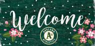 Oakland Athletics 6" x 12" Floral Welcome Sign