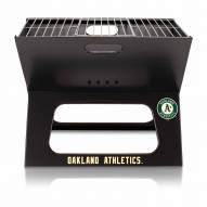Oakland Athletics Black Portable Charcoal X-Grill